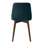 Gestoffeerde stoelen Wilga (set van 2) geweven stof - Walnoot - Jeansblauw