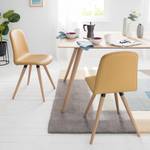 Stoelen Stave II (set van 2) Echt leer/massief eikenhout - licht eikenhout - Aardekleurig - Beige