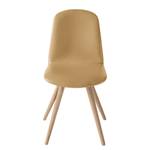 Stoelen Stave II (set van 2) Echt leer/massief eikenhout - licht eikenhout - Aardekleurig - Beige