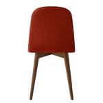 Gestoffeerde stoelen Warka (set van 2) geweven stof - Walnoot - Baksteen rood