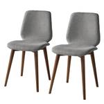 Gestoffeerde stoelen Wilga (set van 2) geweven stof - Walnoot - Granietkleurig