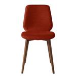 Gestoffeerde stoelen Wilga (set van 2) geweven stof - Walnoot - Baksteen rood