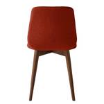 Gestoffeerde stoelen Wilga (set van 2) geweven stof - Walnoot - Baksteen rood