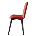 Gestoffeerde stoelen Warka IV (set van2) echt leer - Eik - Rood