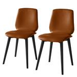 Gestoffeerde stoelen Wilga IV (set van2) echt leer - Eik - Cognackleurig