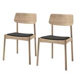 Eetkamerstoelen Oreana (set van 2) vilt - Eikenhout licht/Zwart