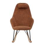 Fauteuil à bascule Dorris Aspect cuir vieilli - Cognac