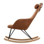 Fauteuil à bascule Dorris Aspect cuir vieilli - Cognac