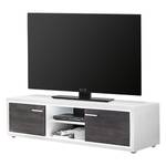 Tv-meubel Piorini II (inclusief verlicht antracietkleurige grenenhouten look/wit