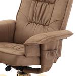 Relaxfauteuil Canillo met hocker antiek leren look - Congogrijs - Nougatkleurig