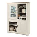 Highboard Maquili deels massief grenenhout - wit grenenhout/taupe grenenhout