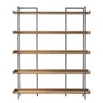 Bibliothèque DHARAI - largeur 160 cm Placage en bois véritable / Métal - Chêne / Argenté