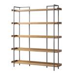 Bibliothèque DHARAI - largeur 160 cm Placage en bois véritable / Métal - Chêne / Argenté