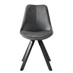 Chaises capitonnées Aledas IV Gris foncé - Noir - Lot de 2