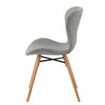 Chaises capitonnées Livaras Tissu Radis: Gris clair - Lot de 2