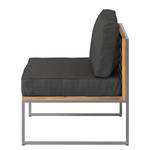 Loungefauteuil TEAKLINE geweven stof/massief teakhout - Antraciet