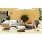 Loungesessel TEAKLINE Webstoff / Teak massiv - Hellgrau