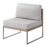 Loungefauteuil TEAKLINE geweven stof/massief teakhout - Heldergrijs