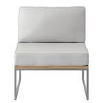 Loungefauteuil TEAKLINE Geweven stof/massief teakhout - lichtgrijs - Heldergrijs