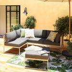 Loungeecke TEAKLINE Webstoff / Teak massiv - Anthrazit