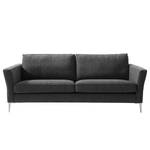 Sofa Mirabela (3-Sitzer) Strukturstoff - Schwarz meliert