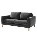 Sofa Berilo (2-Sitzer) Strukturstoff - Schwarz meliert