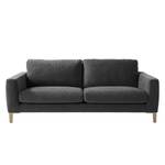 Sofa Berilo (3-Sitzer) Strukturstoff - Schwarz meliert