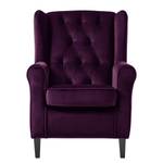 Fauteuil à oreilles Luro Velours - Velours Gala: Aubergine