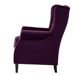 Fauteuil à oreilles Luro Velours - Velours Gala: Aubergine