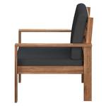 Ensemble de table et chaises Mimo (4 élé Tissu / Acacia massif - Noir / Marron