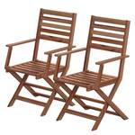 Chaises pliantes Mimo II (lot de 2) Acacia massif - Marron