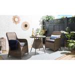 Tavolo da giardino Villebon II Beige - Marrone - Vetro - Metallo - Rattan sintetico - 70 x 74 x 70 cm