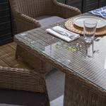 Tavolo da giardino Villebon I Beige - Marrone - Vetro - Rattan sintetico - 200 x 74 x 100 cm