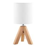 Tafellamp Pam katoen/massief grenenhout - Wit