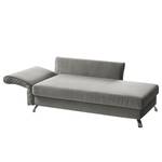 Chaise longue Habay microvezel - Platina - Armleuning vooraanzicht links