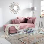 Chaise longue Habay microvezel - Mauve - Armleuning vooraanzicht rechts