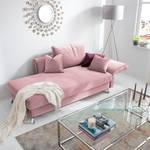 Chaise longue Habay microvezel - Mauve - Armleuning vooraanzicht rechts