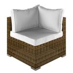 Loungeecke Joye Webstoff / Polyrattan - Cremeweiß / Braun