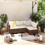 Loungeecke Joye Webstoff / Polyrattan - Cremeweiß / Braun