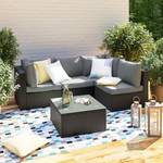 Loungeecke Paradise Lounge Webstoff / Polyrattan - Grau / Anthrazit