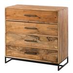 Commode Woodson Acacia massif - Acacia marron clair / Anthracite - Acacia Marron clair