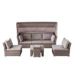 Loungeset Le Vaux (5-delig) geweven stof/polyrotan - beige/grijsbruin