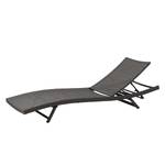 Chaise longue Solana Polyrotin / Acier - Anthracite / Noir