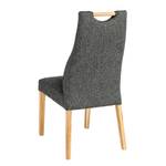 Gestoffeerde stoel Spofford (set van 2) geweven stof/massief eikenhout - Antraciet
