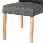 Gestoffeerde stoel Spofford (set van 2) geweven stof/massief eikenhout - Antraciet