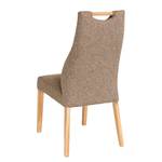 Gestoffeerde stoel Spofford (set van 2) geweven stof/massief eikenhout - Taupe
