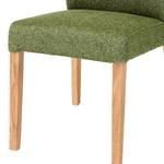 Gestoffeerde stoel Spofford (set van 2) geweven stof/massief eikenhout - Olijfgroen