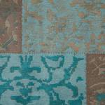 Vintage vloerkleed Milas textielmix - turquoise/lichtbruin - 200 x 290 cm