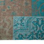 Vintage vloerkleed Milas textielmix - turquoise/lichtbruin - 140 x 200 cm