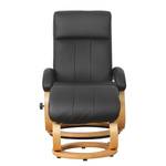 Relaxfauteuil Vancouver met hocker - kunstleer - Zwart